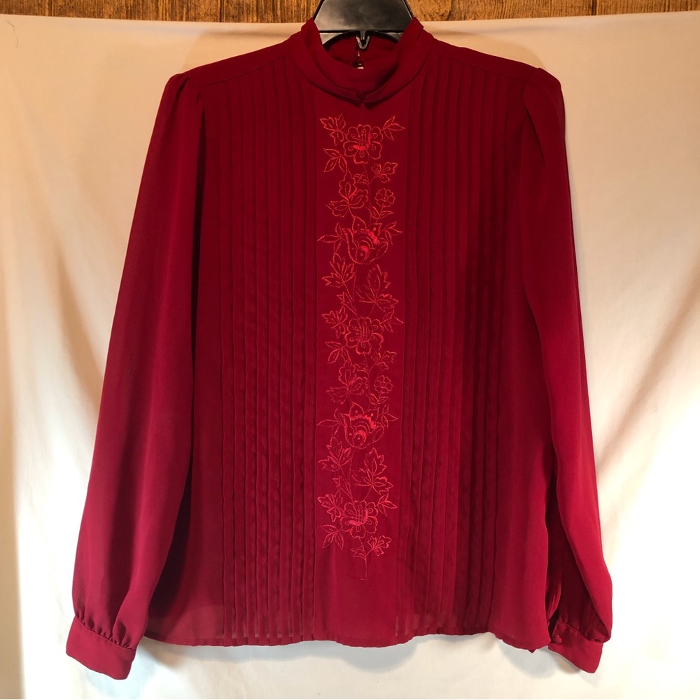 Diversity women’s red long sleeve blouse 10